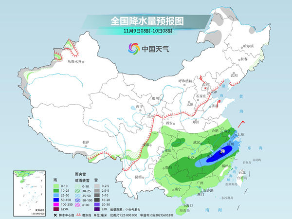 东北降雪频繁江南雨水发展 本周还将有两股冷空气影响我国